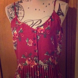 Floral pleated sun dress